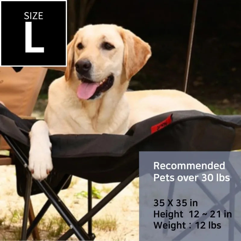 Two Heights In One, Dog Bed Cot For Pet, Waterproof Mesh, Adjustable Height, Indoor/Outdoor (Beige, Large)
