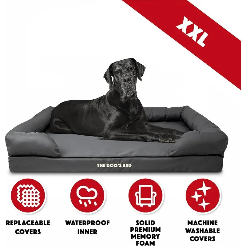 Dog’s Bed, Dog Bed XXL Grey 51.5x39, Memory Foam, Pain Relief: Arthritis, Hip & Elbow Dysplasia, Post Surgery, Lameness